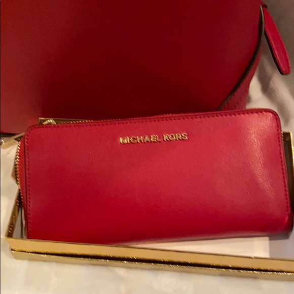 bright red wallet